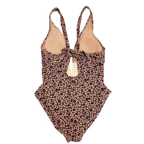 Leopard Print Womens One-Piece Swimsuit By Shade & Shore Size XL (16) - Picture 2 of 8